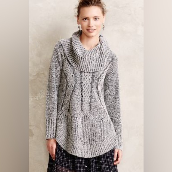 Anthropologie Angel Of The North Cabled Boucle Sweater - Gray - Small - Picture 2 of 7